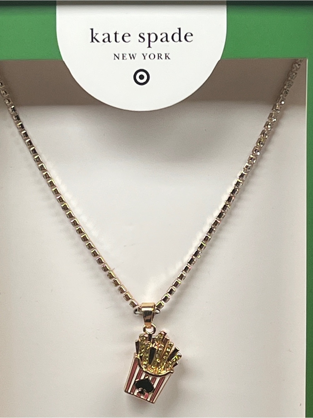 kate spade Gold and Pink French Fry Charm Necklace - Picture 2 of 4